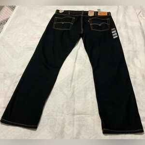 NEW Levis 513 Straight Fit 38x30 Cotton Dark Wash Denim Black Jeans Zip $69.50